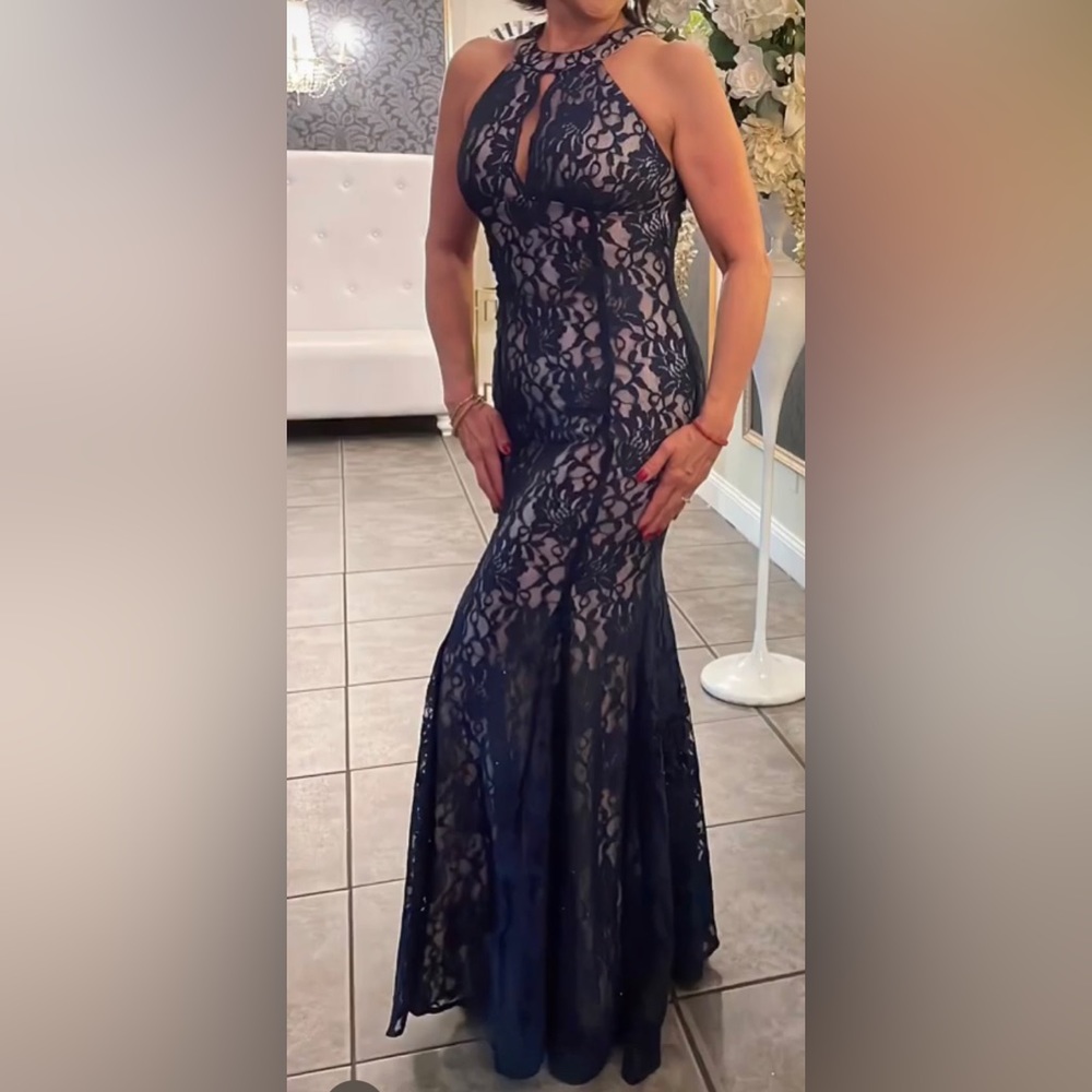 Prom High Neck Multicolor Size4 Mermaid Dress
